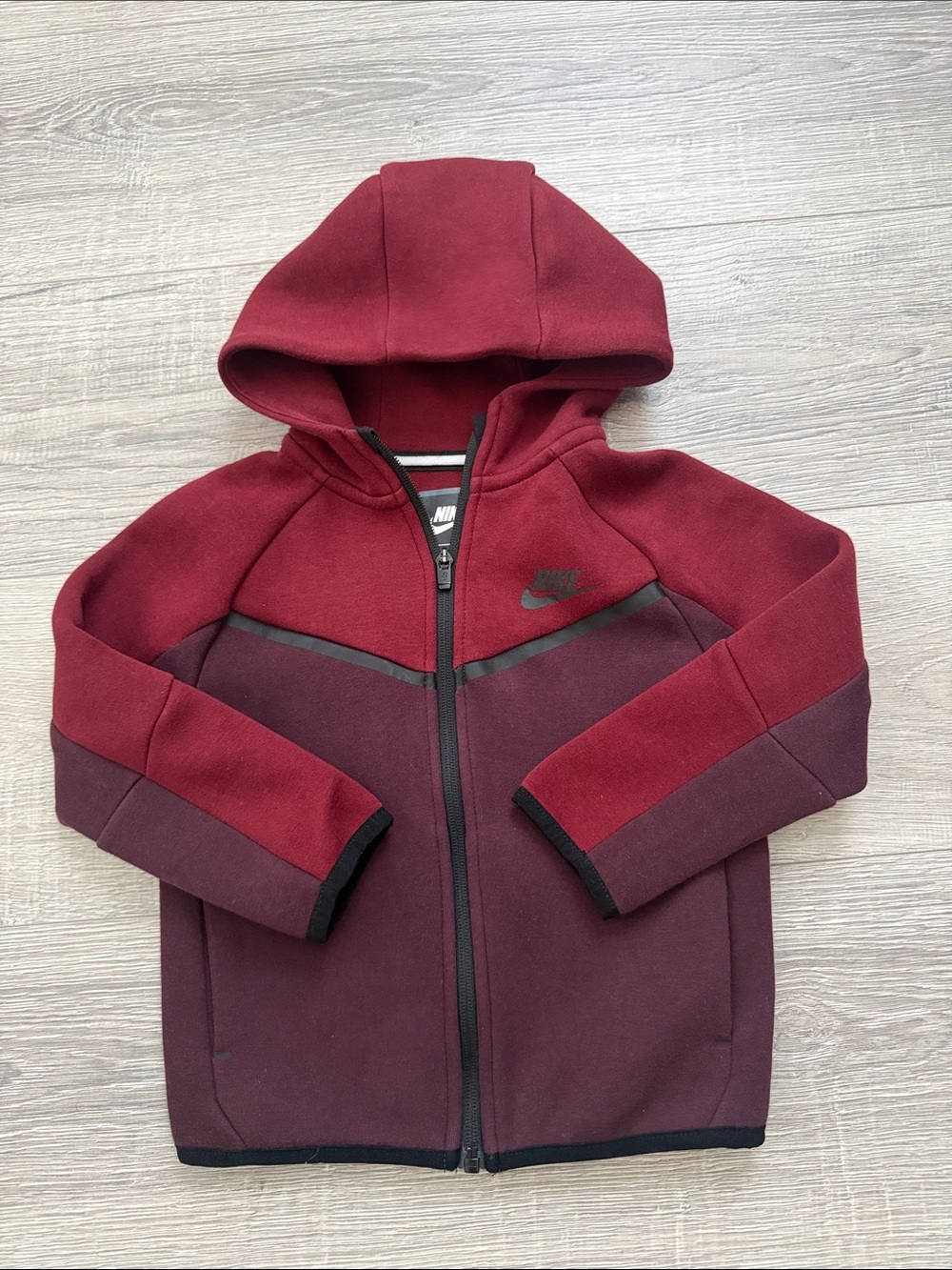 Nike Kids Tech Fleece Full Zip Up Set - Burgundy & Maroon 4t - Picture 2 of 5